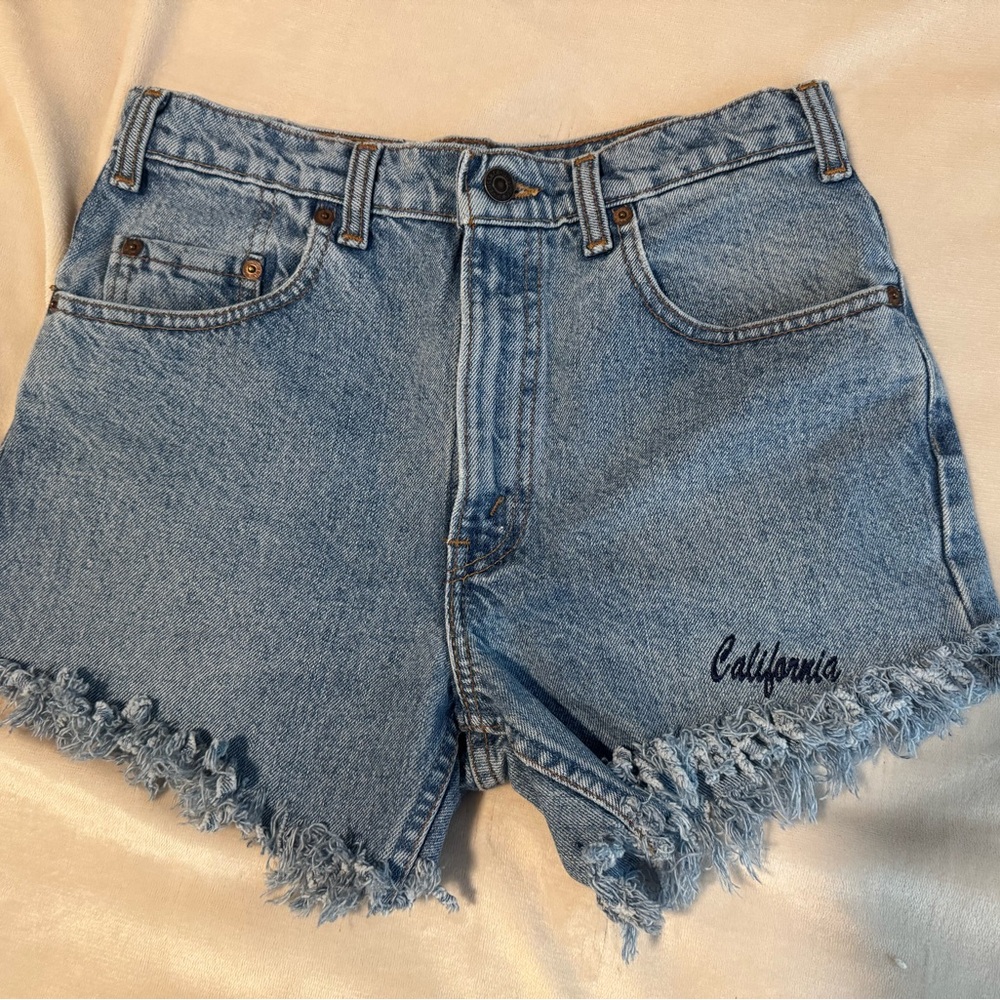 Vintage Levi's 531 Blue Jean Shorts Distressed Frayed Hem